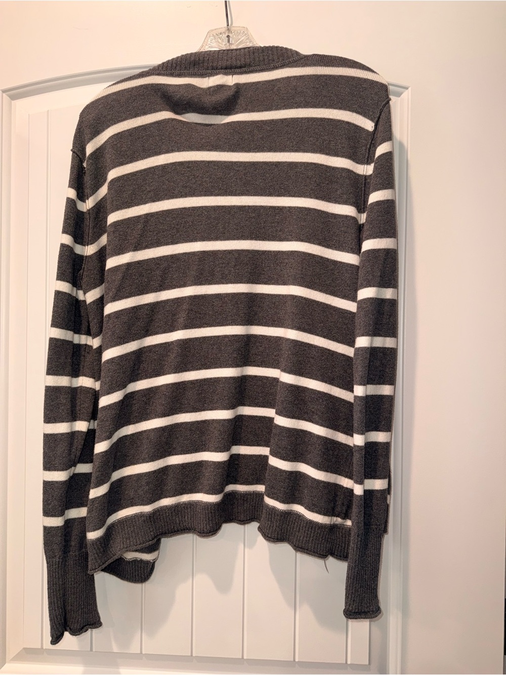 Mossimo Supply Co. Gray & White Striped Open-Front Cardigan - Picture 3 of 4